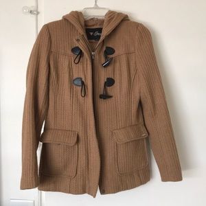 Tan Guess jacket with hood
